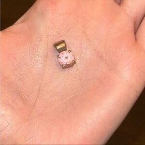 925 Sterling Silver SU CZ Pink Gemstone Pendant